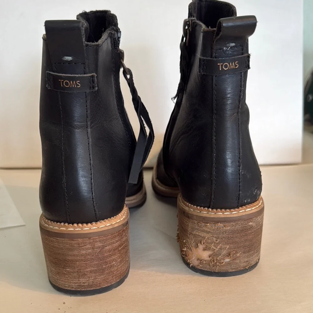 Black Leather Ankle Boots